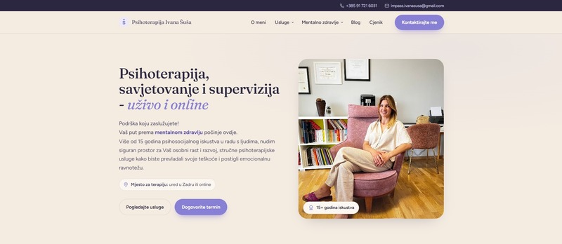 Psihoterapija i supervizija - izrada web stranice